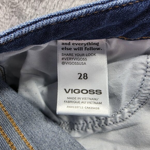 Vigoss Jeans Womens 28 Blue Thompson Tomboy Skinny Mid Rise Zip Fly Denim Faded - Picture 5 of 9